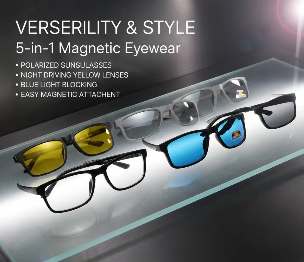 5-in-1 Magnetic Eyewear Sunglass  2202A BO-40 gallery image